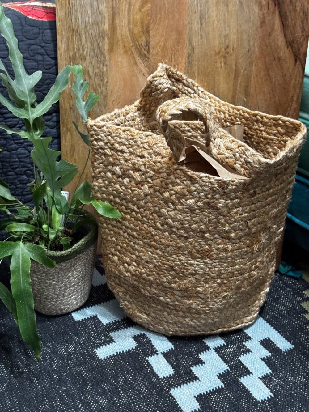 Ikea Tolkning Jute Natural Fibers Basket Tote, 705.126.48